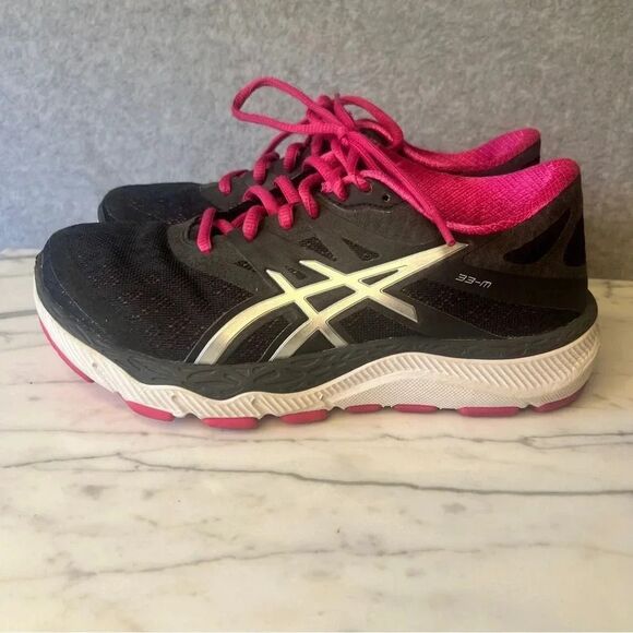 Asics Women’s 33-M Running Shoe Athletic Sneakers Black Pink size 6.5 - Picture 4 of 10